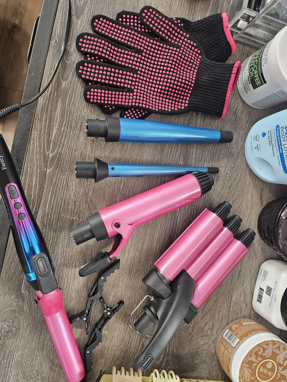 Farery 5-in-1 Curling Iron Set - Pink & Blue - Picture 2 of 9